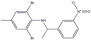 2,6-dibromo-4-methyl-N-[1-(3-nitrophenyl)ethyl]aniline Struktur