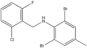 2,6-dibromo-N-[(2-chloro-6-fluorophenyl)methyl]-4-methylaniline Struktur