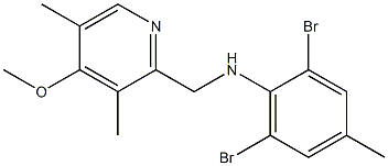 2,6-dibromo-N-[(4-methoxy-3,5-dimethylpyridin-2-yl)methyl]-4-methylaniline Struktur