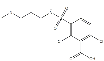 2,6-dichloro-3-{[3-(dimethylamino)propyl]sulfamoyl}benzoic acid Struktur