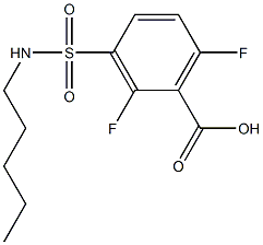 2,6-difluoro-3-(pentylsulfamoyl)benzoic acid Struktur