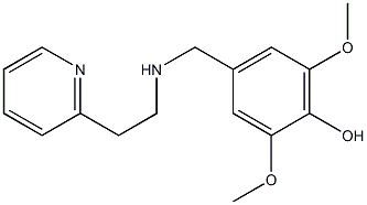 2,6-dimethoxy-4-({[2-(pyridin-2-yl)ethyl]amino}methyl)phenol Struktur