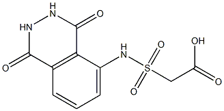 2-[(1,4-dioxo-1,2,3,4-tetrahydrophthalazin-5-yl)sulfamoyl]acetic acid Struktur