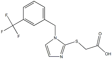 2-[(1-{[3-(trifluoromethyl)phenyl]methyl}-1H-imidazol-2-yl)sulfanyl]acetic acid Struktur