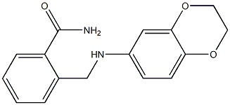 2-[(2,3-dihydro-1,4-benzodioxin-6-ylamino)methyl]benzamide Struktur