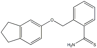 2-[(2,3-dihydro-1H-inden-5-yloxy)methyl]benzene-1-carbothioamide Struktur