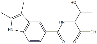 2-[(2,3-dimethyl-1H-indol-5-yl)formamido]-3-hydroxybutanoic acid Struktur