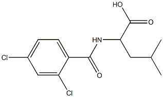 2-[(2,4-dichlorophenyl)formamido]-4-methylpentanoic acid Struktur