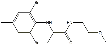 2-[(2,6-dibromo-4-methylphenyl)amino]-N-(2-methoxyethyl)propanamide Struktur