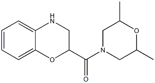 2-[(2,6-dimethylmorpholin-4-yl)carbonyl]-3,4-dihydro-2H-1,4-benzoxazine Struktur