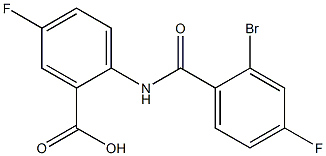 2-[(2-bromo-4-fluorobenzene)amido]-5-fluorobenzoic acid Struktur