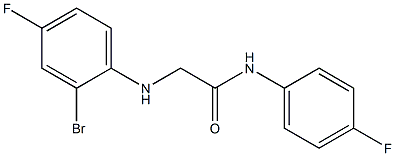 2-[(2-bromo-4-fluorophenyl)amino]-N-(4-fluorophenyl)acetamide Struktur