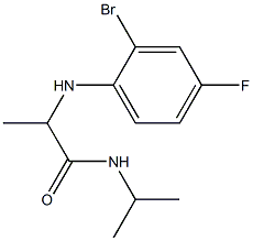 2-[(2-bromo-4-fluorophenyl)amino]-N-(propan-2-yl)propanamide Struktur