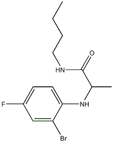 2-[(2-bromo-4-fluorophenyl)amino]-N-butylpropanamide Struktur