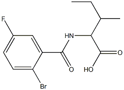 2-[(2-bromo-5-fluorobenzoyl)amino]-3-methylpentanoic acid Struktur