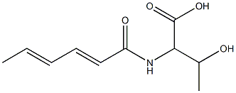 2-[(2E,4E)-hexa-2,4-dienoylamino]-3-hydroxybutanoic acid Struktur