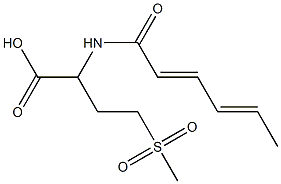 2-[(2E,4E)-hexa-2,4-dienoylamino]-4-(methylsulfonyl)butanoic acid Struktur