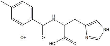 2-[(2-hydroxy-4-methylbenzoyl)amino]-3-(1H-imidazol-4-yl)propanoic acid Struktur