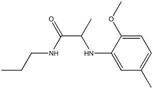 2-[(2-methoxy-5-methylphenyl)amino]-N-propylpropanamide Struktur