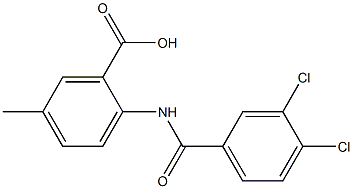 2-[(3,4-dichlorobenzene)amido]-5-methylbenzoic acid Struktur