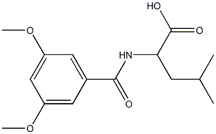 2-[(3,5-dimethoxybenzoyl)amino]-4-methylpentanoic acid Struktur