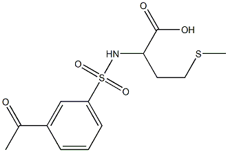 2-[(3-acetylbenzene)sulfonamido]-4-(methylsulfanyl)butanoic acid Struktur