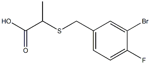 2-[(3-bromo-4-fluorobenzyl)thio]propanoic acid Struktur