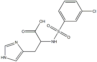 2-[(3-chlorobenzene)sulfonamido]-3-(1H-imidazol-4-yl)propanoic acid Struktur