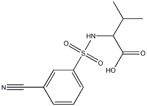 2-[(3-cyanobenzene)sulfonamido]-3-methylbutanoic acid Struktur