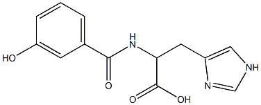 2-[(3-hydroxybenzoyl)amino]-3-(1H-imidazol-4-yl)propanoic acid Struktur