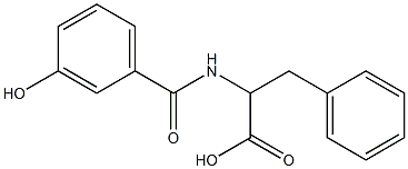 2-[(3-hydroxybenzoyl)amino]-3-phenylpropanoic acid Struktur