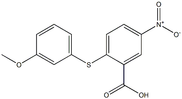 2-[(3-methoxyphenyl)sulfanyl]-5-nitrobenzoic acid Struktur