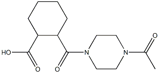 2-[(4-acetylpiperazin-1-yl)carbonyl]cyclohexanecarboxylic acid Struktur