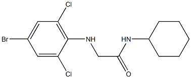 2-[(4-bromo-2,6-dichlorophenyl)amino]-N-cyclohexylacetamide Struktur