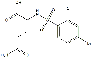 2-[(4-bromo-2-chlorobenzene)sulfonamido]-4-carbamoylbutanoic acid Struktur