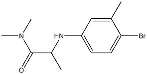 2-[(4-bromo-3-methylphenyl)amino]-N,N-dimethylpropanamide Struktur