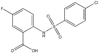 2-[(4-chlorobenzene)sulfonamido]-5-fluorobenzoic acid Struktur