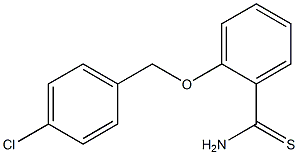 2-[(4-chlorophenyl)methoxy]benzene-1-carbothioamide Struktur