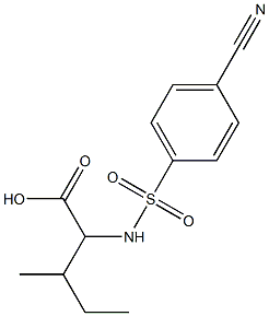 2-[(4-cyanobenzene)sulfonamido]-3-methylpentanoic acid Struktur