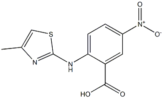 2-[(4-methyl-1,3-thiazol-2-yl)amino]-5-nitrobenzoic acid Struktur