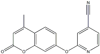 2-[(4-methyl-2-oxo-2H-chromen-7-yl)oxy]isonicotinonitrile Struktur