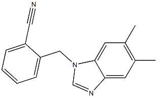 2-[(5,6-dimethyl-1H-1,3-benzodiazol-1-yl)methyl]benzonitrile Struktur