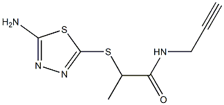 2-[(5-amino-1,3,4-thiadiazol-2-yl)sulfanyl]-N-(prop-2-yn-1-yl)propanamide Struktur