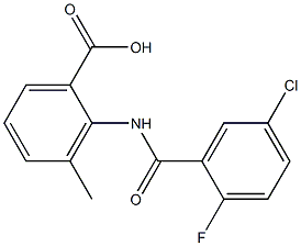 2-[(5-chloro-2-fluorobenzene)amido]-3-methylbenzoic acid Struktur