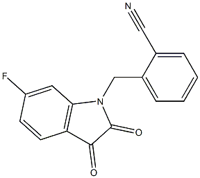 2-[(6-fluoro-2,3-dioxo-2,3-dihydro-1H-indol-1-yl)methyl]benzonitrile Struktur