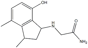 2-[(7-hydroxy-3,4-dimethyl-2,3-dihydro-1H-inden-1-yl)amino]acetamide Struktur