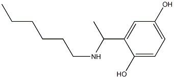 2-[1-(hexylamino)ethyl]benzene-1,4-diol Struktur