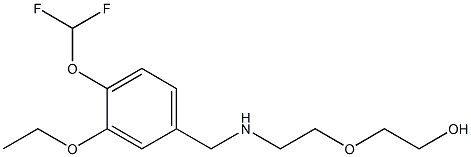 2-[2-({[4-(difluoromethoxy)-3-ethoxyphenyl]methyl}amino)ethoxy]ethan-1-ol Struktur