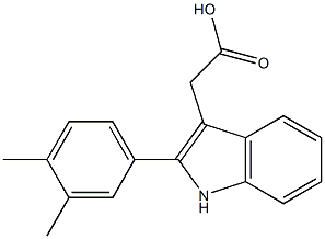 2-[2-(3,4-dimethylphenyl)-1H-indol-3-yl]acetic acid Struktur