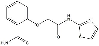 2-[2-(aminocarbonothioyl)phenoxy]-N-1,3-thiazol-2-ylacetamide Struktur